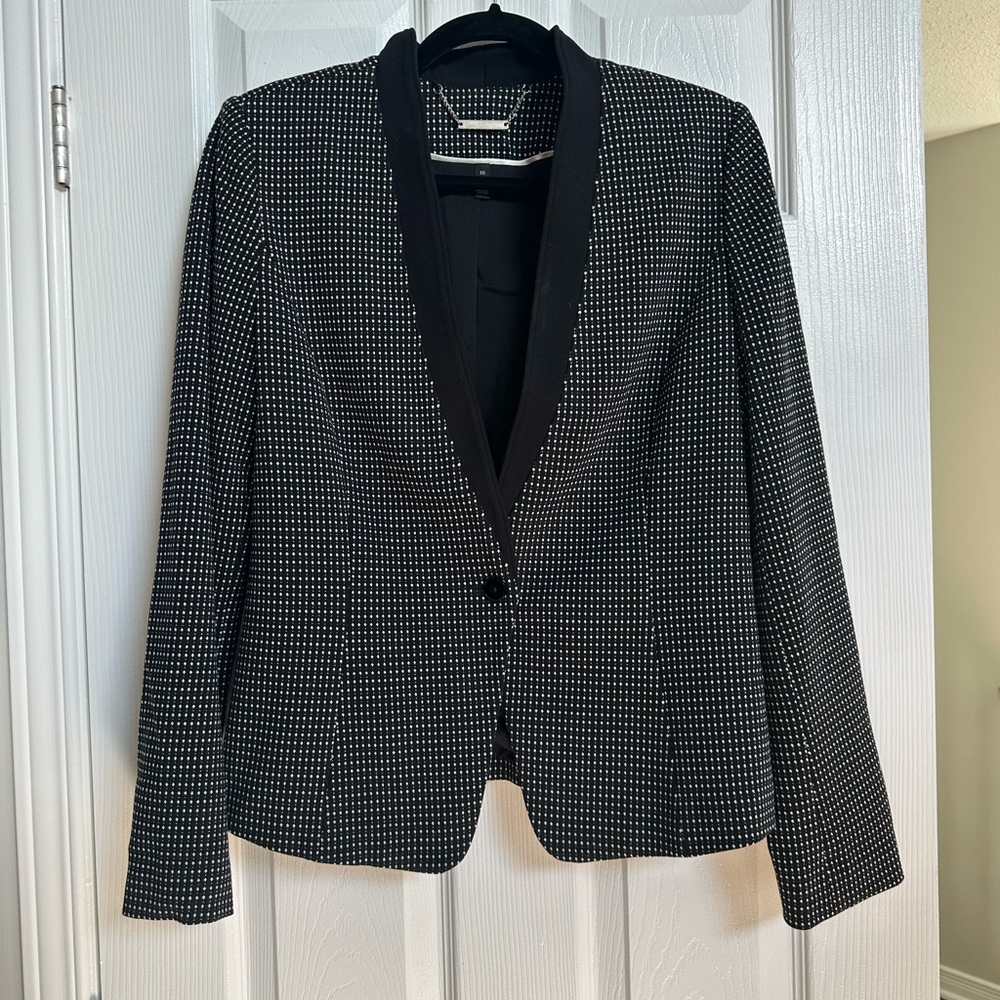 White House Black Market Black and White Blazer